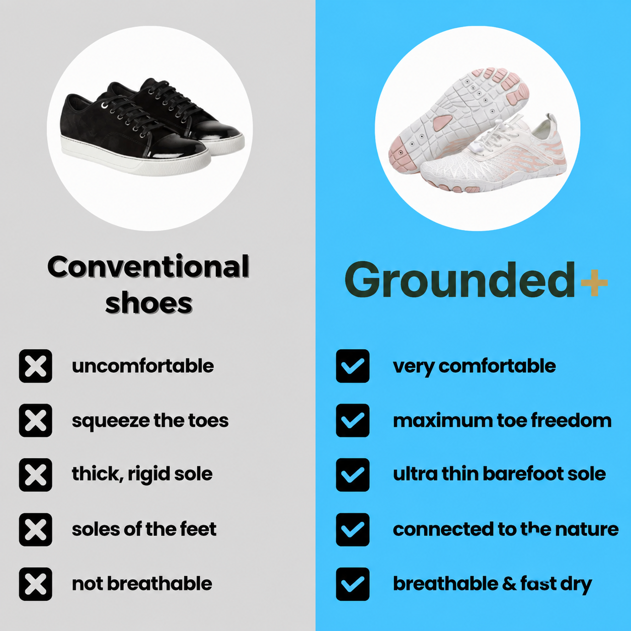 GroundedPlus™ Skin Pro with Copper - Grounding Allround Barefoot Shoes